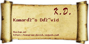 Kamarás Dávid névjegykártya