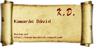Kamarás Dávid névjegykártya